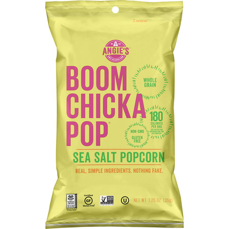 ANGIES BOOMCHICKAPOP Angie's Artisan Treats Sea Salt Popcorn 1.25 oz. Bag, PK12 1878001424